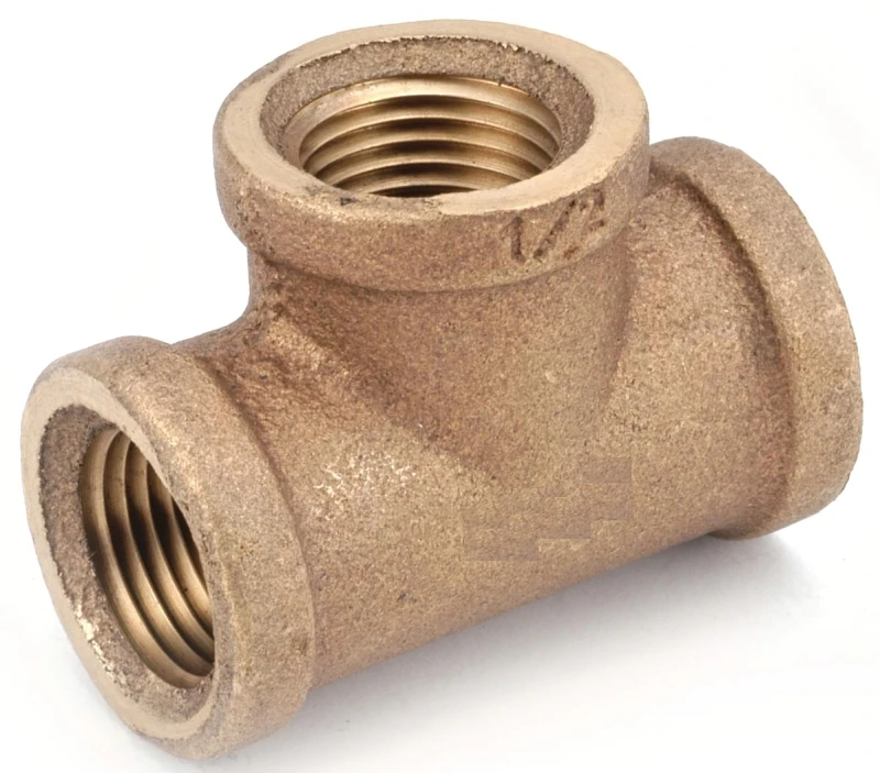 3/4 In. Red Brass Threaded Tee, Lead Free, Fip Connection