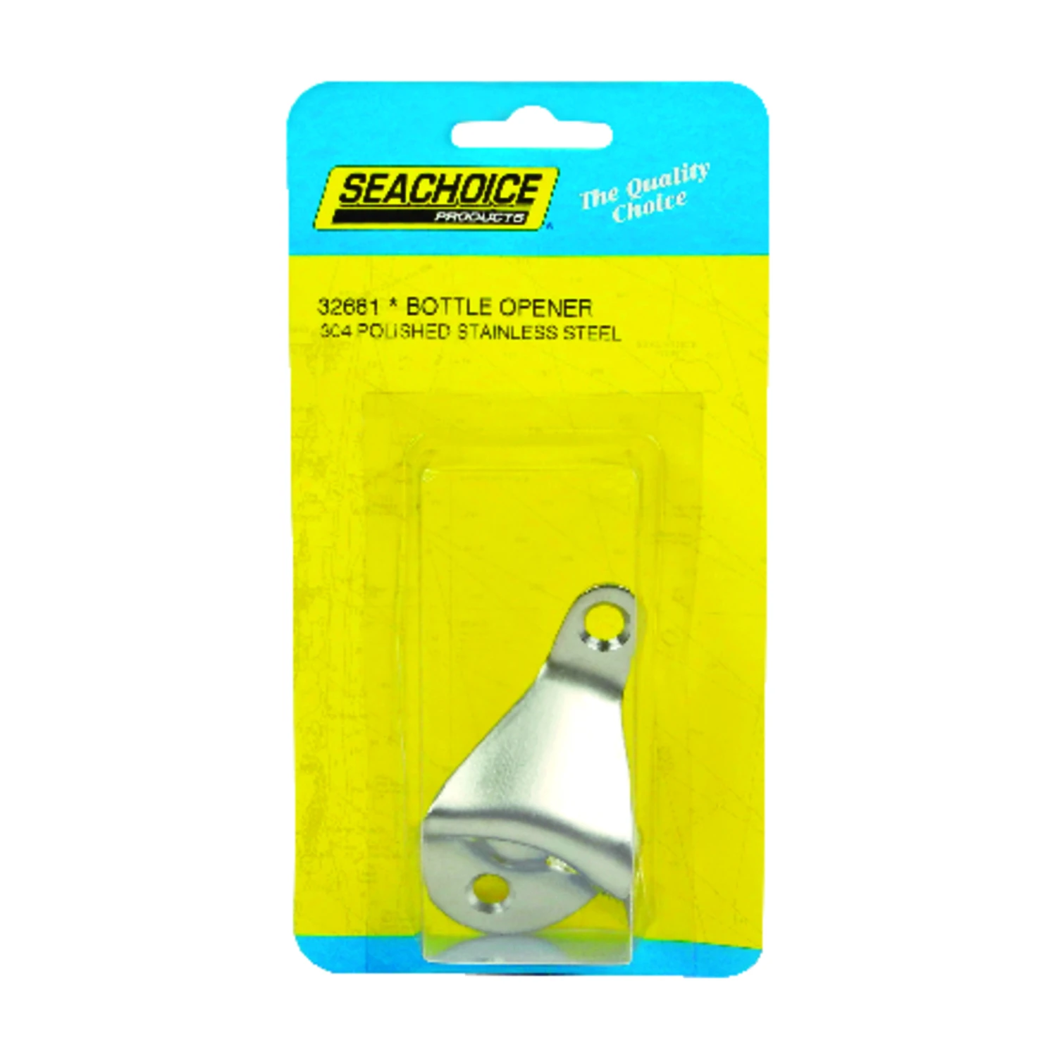 Seachoice Stainless Steel 1-1/2 In. W. x 3 In. H. Mounted Bottle Opener