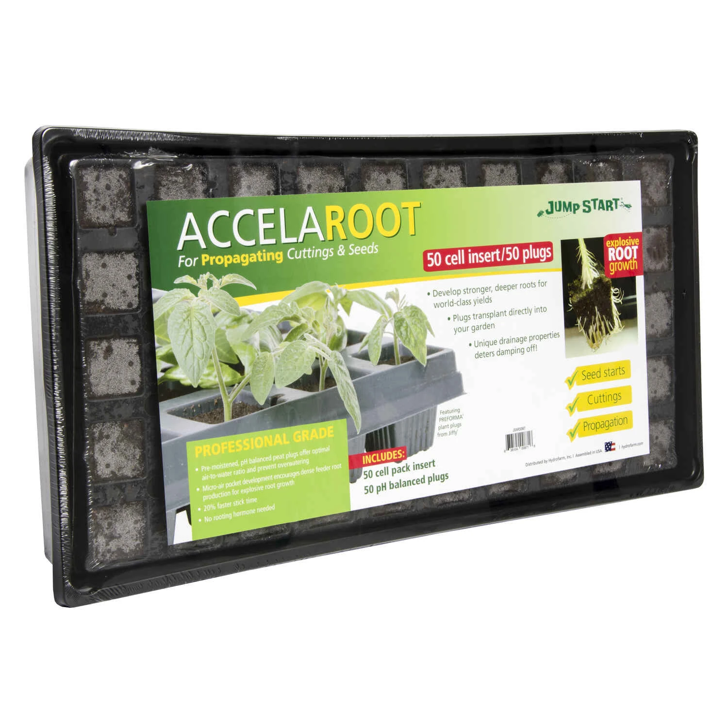 50-cell Hydroponics Tray With Insert And Starter Plugs For Seedlings