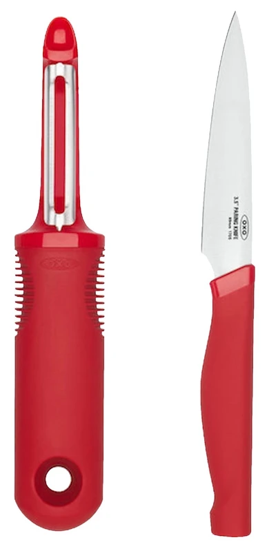 Good Grips Peeler & Paring Knife Set, Stainless Steel Blades With Comfortable Handles