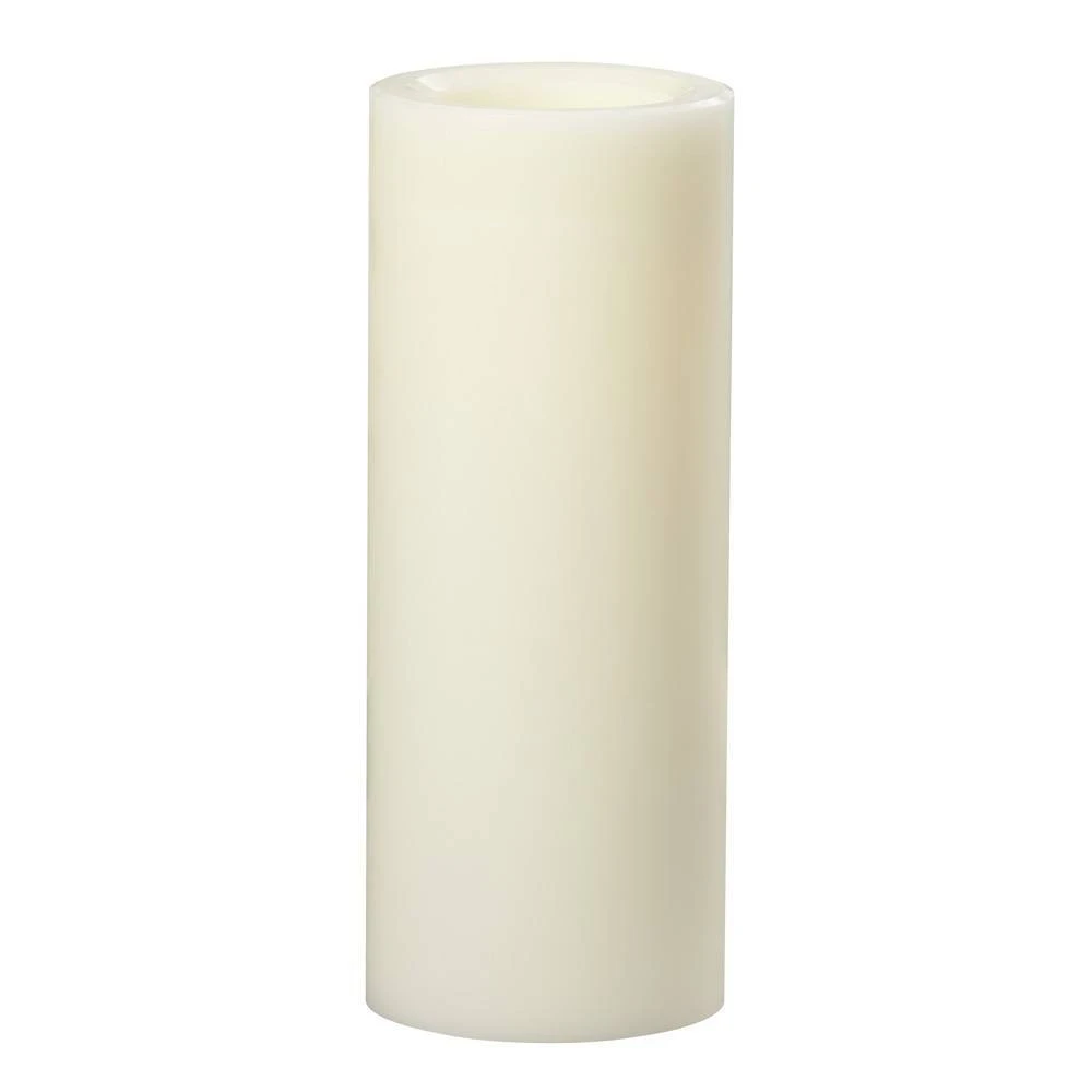 Premier Flameless Wax LED Candle Cream Color 4 Inch Diameter by 10 Inch Height