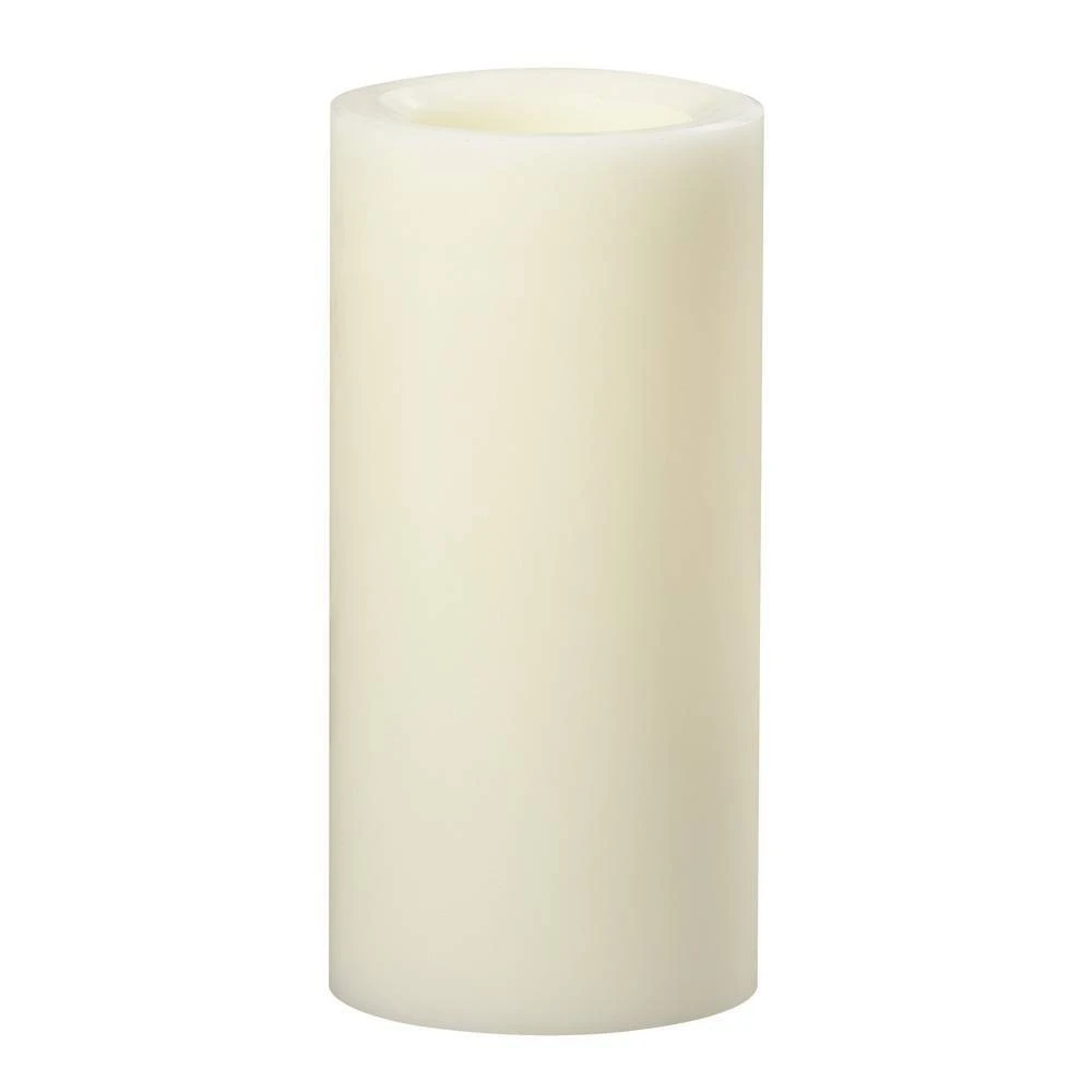 Premier Flameless Wax LED Candle Cream Color 4 Inch Diameter by 8 Inch Height