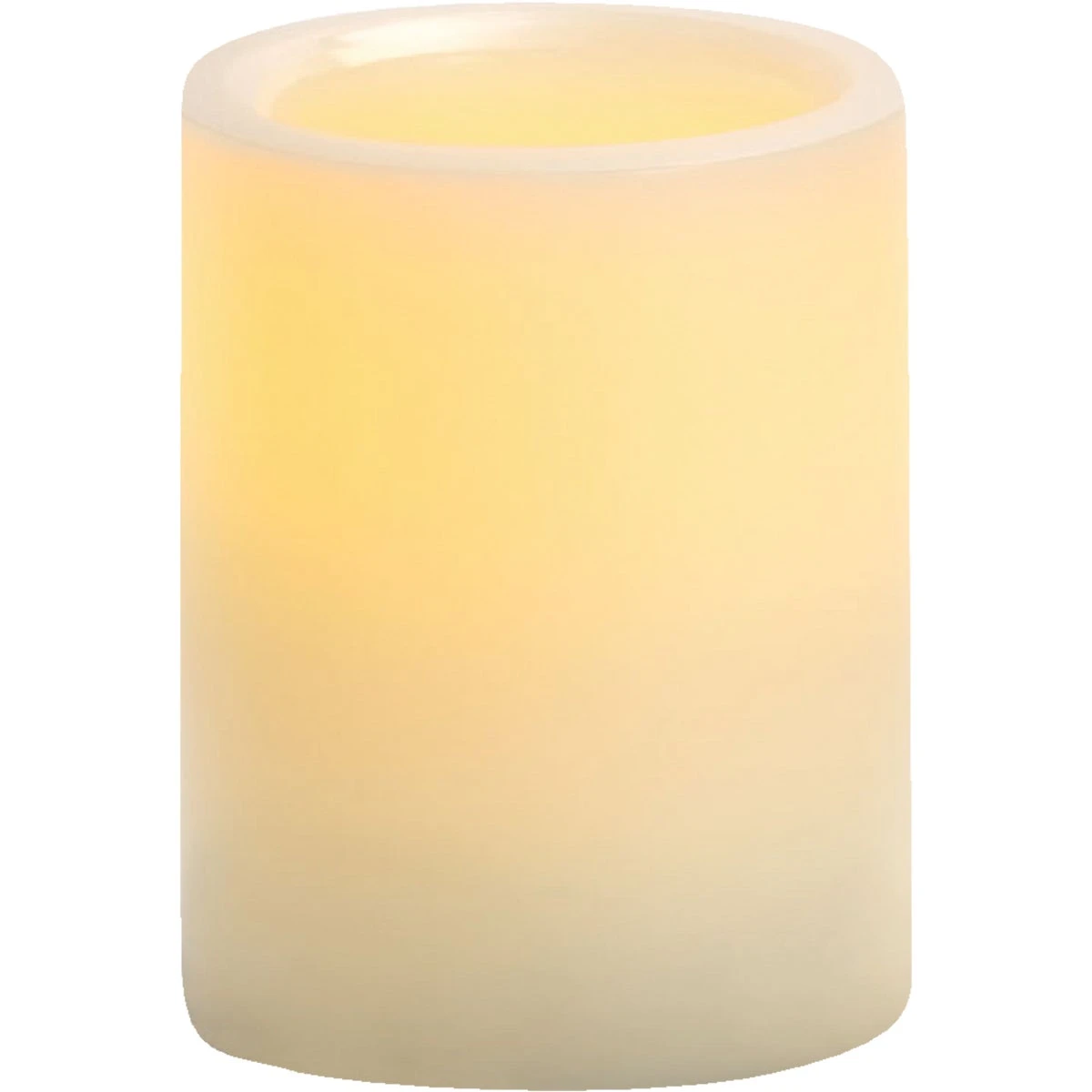 Cream Wax Flameless Pillar Candle with Timer, 4 Inch Diameter