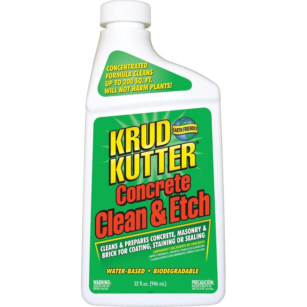 Concrete Clean and Etch Solution, 32 Ounce Bottle for Surface Preparation
