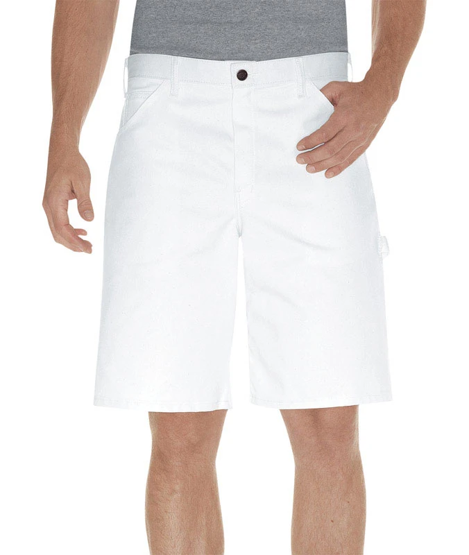 Men's Painter's Utility Shorts, White Drill Fabric, 30 X 11-inch Inseam