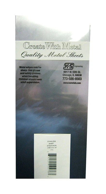 4 In. X 10 In. X 0.018 In. Stainless Steel Sheet Metal For Crafts And Hobbies