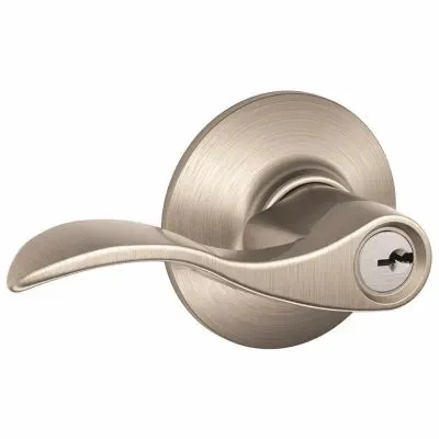 Satin Nickel Accent Design Entry Lever Lockset