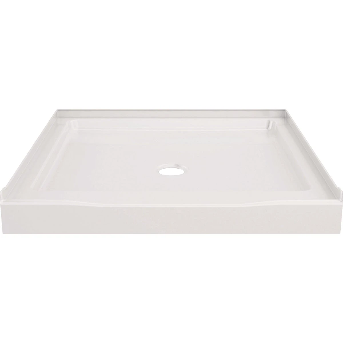 36 In. X 36 In. Center Drain Shower Pan, White