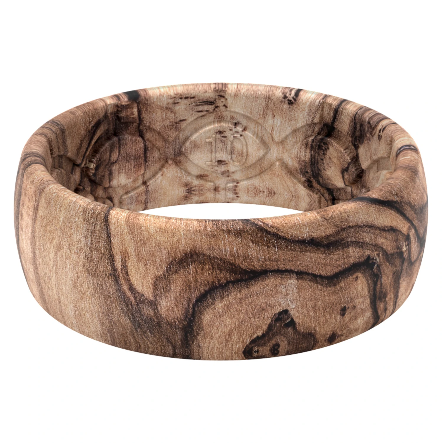 Men's Original Nomad Burled Round Brown/black Silicone Ring Size 11