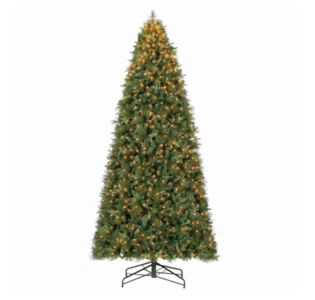Artificial Pre-lit Christmas Tree, Stratford Quick Set Pine, 900 Clear Lights, 9-ft.