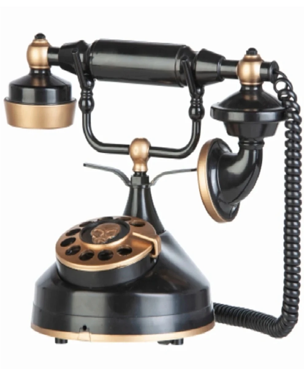 Victorian Style Black and Gold Telephone Halloween Decoration