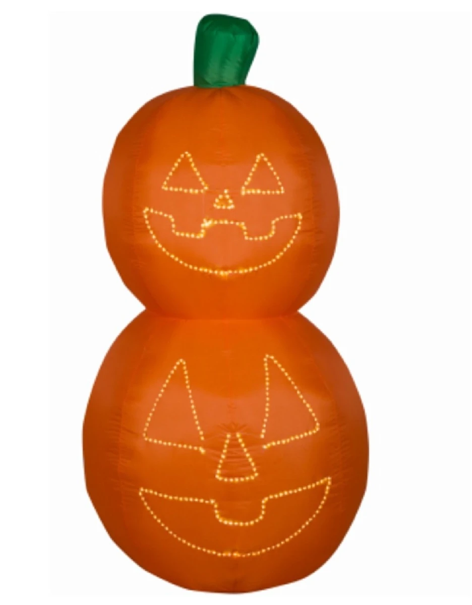 5.5-foot Inflatable Pumpkin Stack With Blinking Led Micro Lights For Halloween