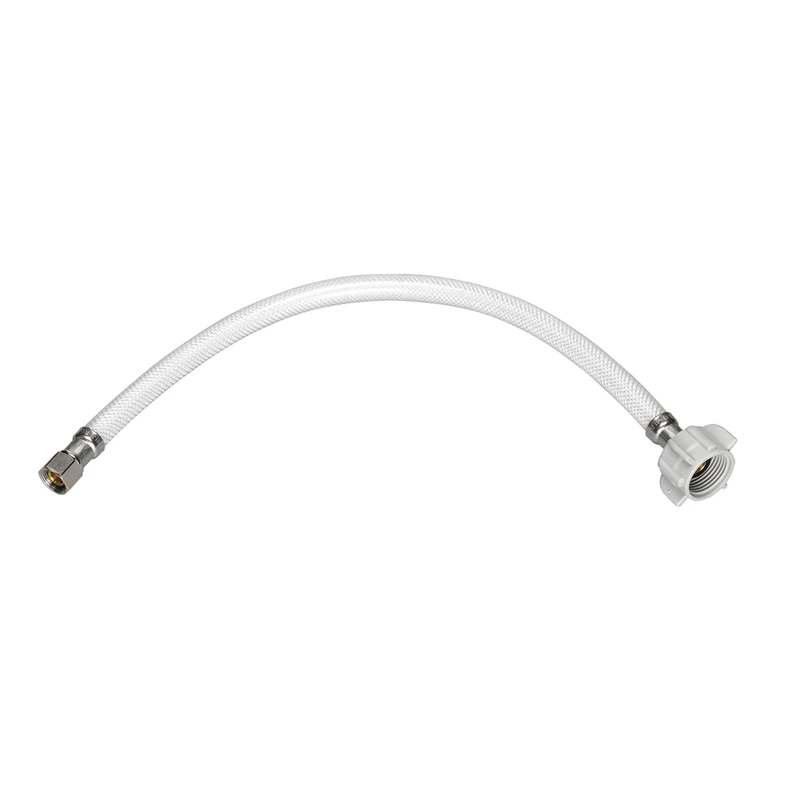 Toilet Connector Hose, Reinforced Polyvinyl, 3/8 Inch Compression by 7/8 Inch Ballcock, 16 Inch Length