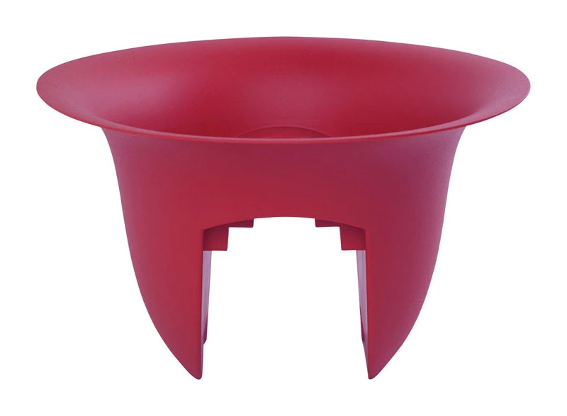 Modica Rail Planter, Plastic, Union Red, 12-inch Round For Deck Railings