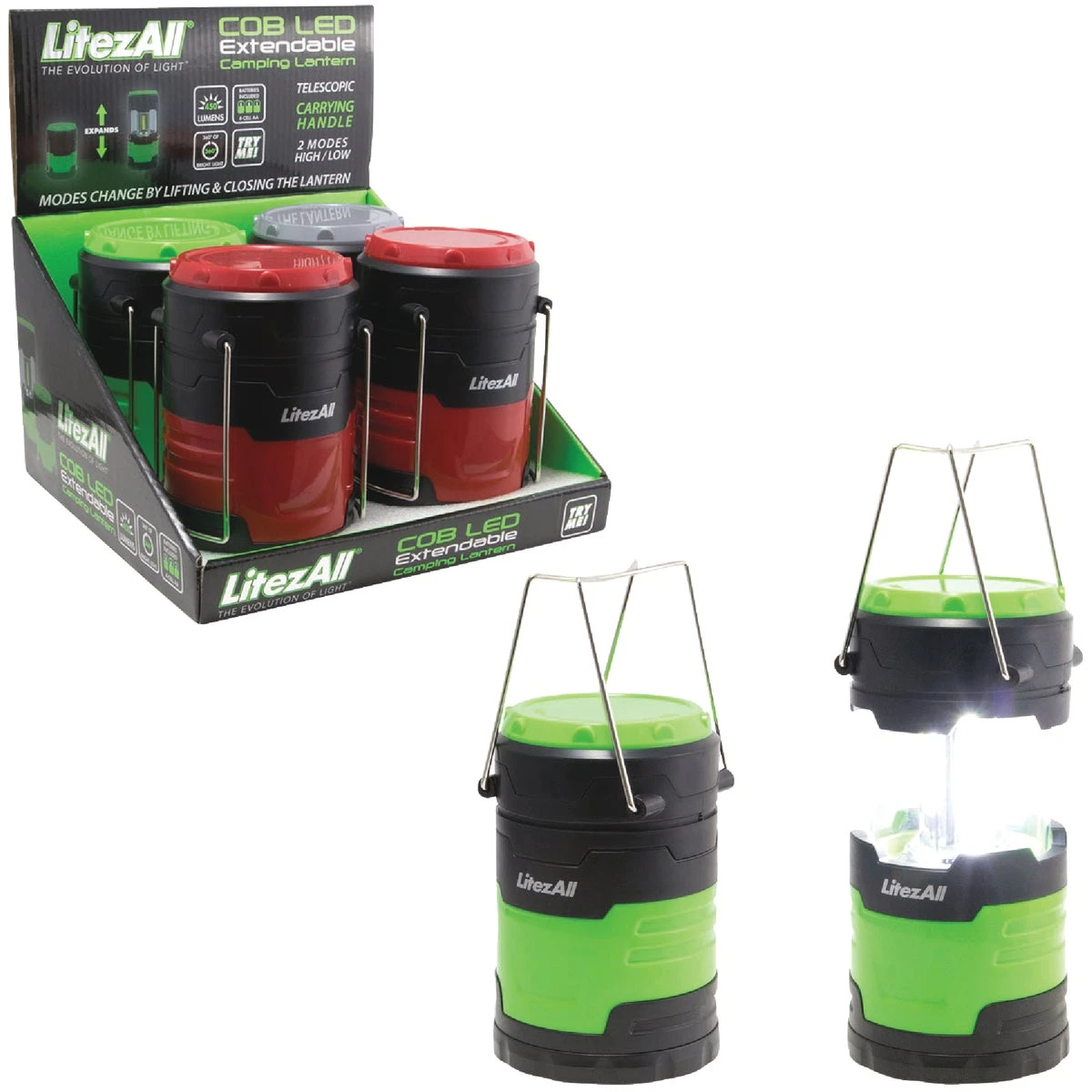 Cob Led Extendable Lantern With 400 Lumens And Dual Brightness Modes