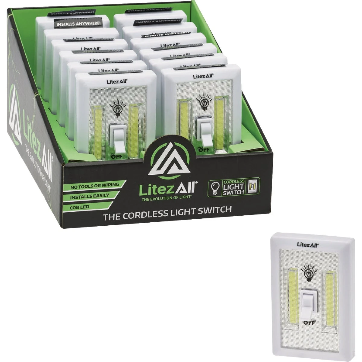 White Cob Led Wireless Light Switch 200 Lumens Model 20756
