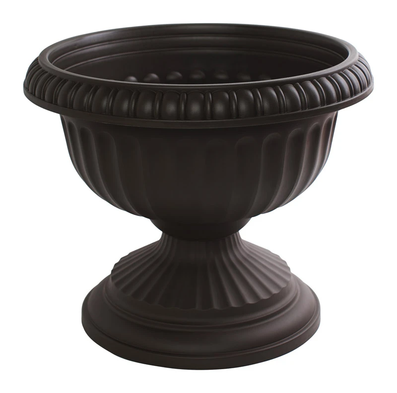 Grecian Urn Black Plastic Planter 12 Inch Diameter