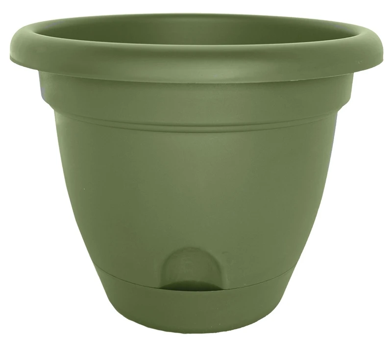 Lucca Planter, Plastic, Self-Watering, Living Green, 8-In.