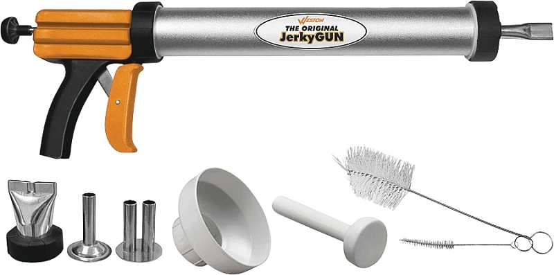 The Original Jerky Gun Jerky Making Kit With Stainless Steel Attachments And Seasoning