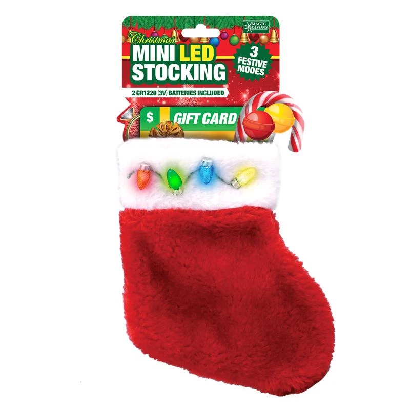 LED Lighted Christmas Stocking, 3 Modes