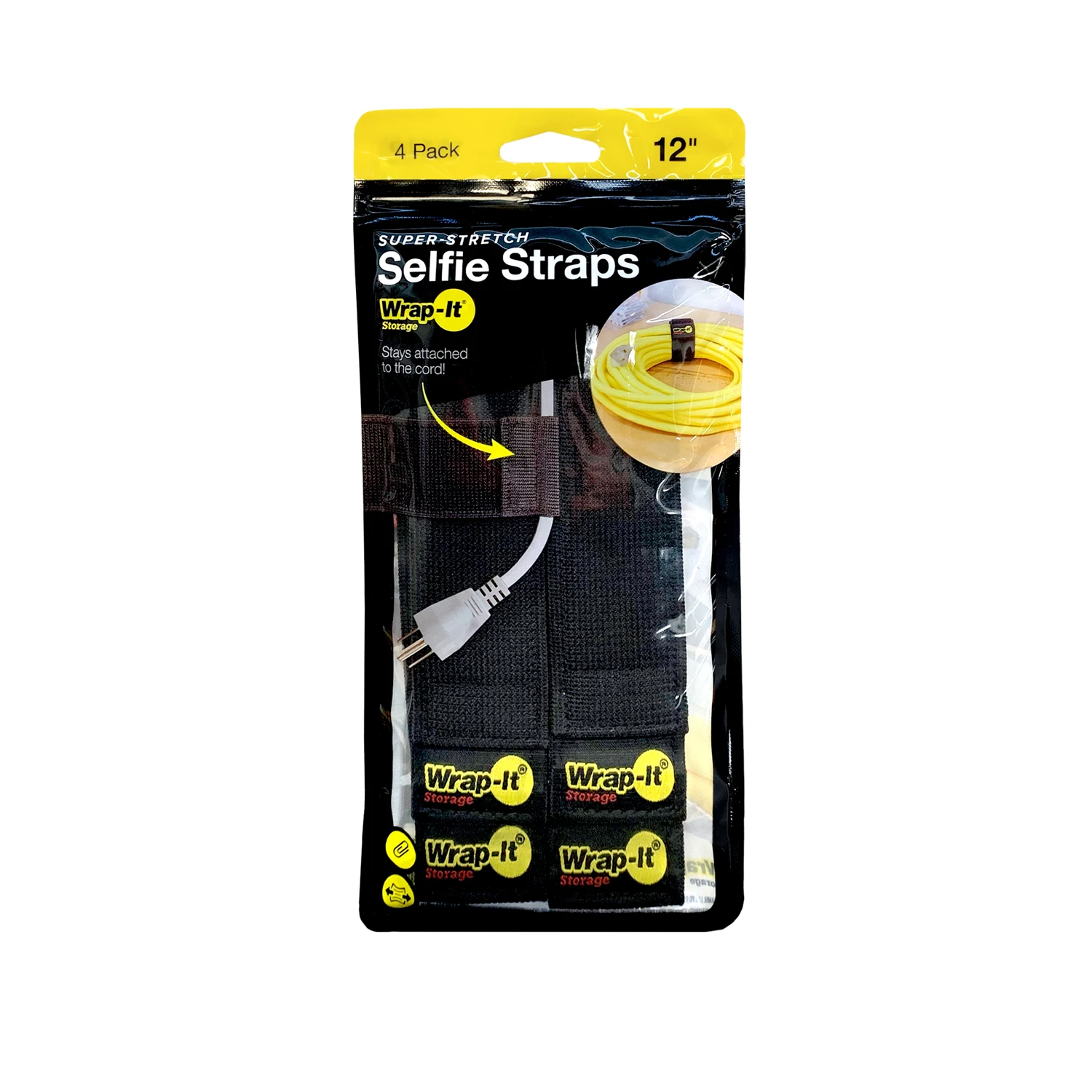 Elastic Selfie Cord Straps, 12 In., 4-Pk.