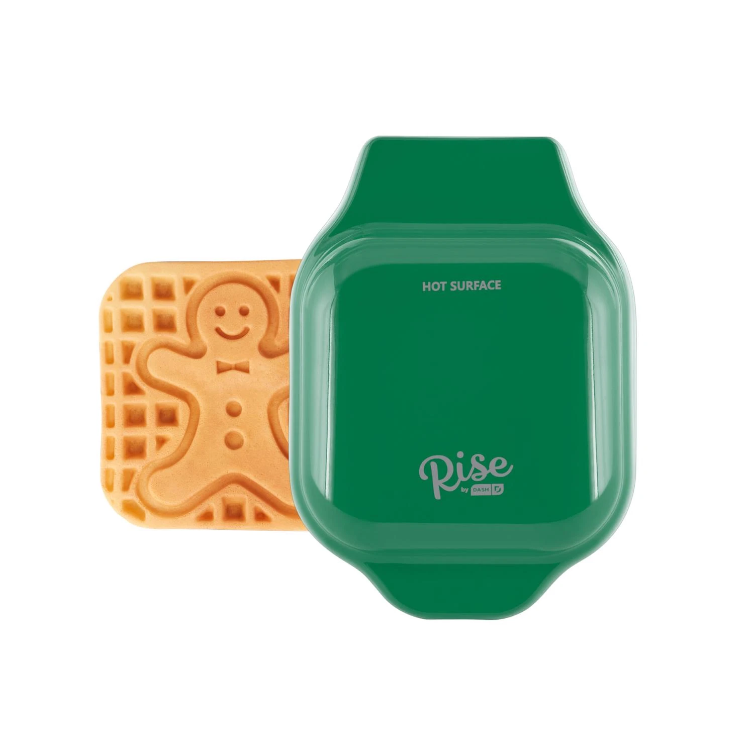 Gingerbread Mini Waffle Maker, Green Aluminum, 4-inch Waffles