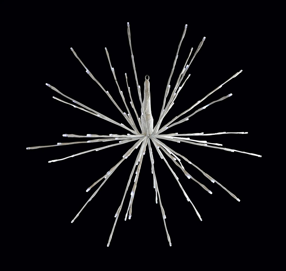 Radiant Blast Pure White Wire LED Sphere with 20 Branches and 8 Lighting Functions, 24-Inch Diameter