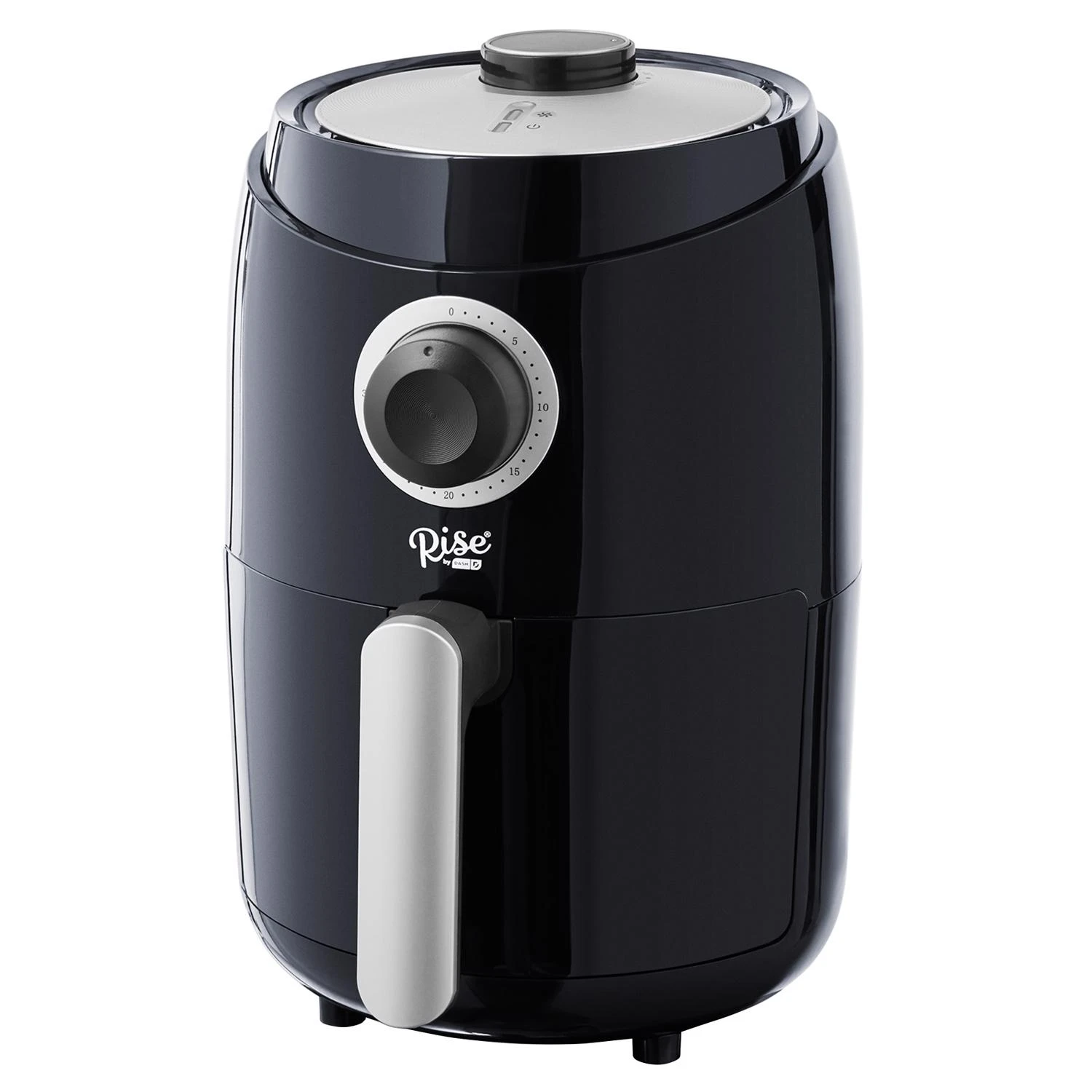 Black 2 Quart Compact Air Fryer With Temperature Control And Recipe Guide