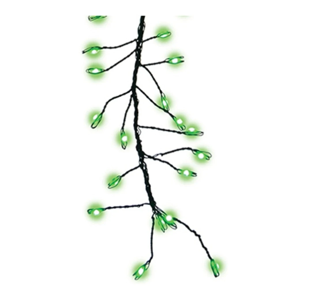 Micro Big Seed Cluster Led Light Set, Green Wire, Twinkling, 216 Lights, 6' Length