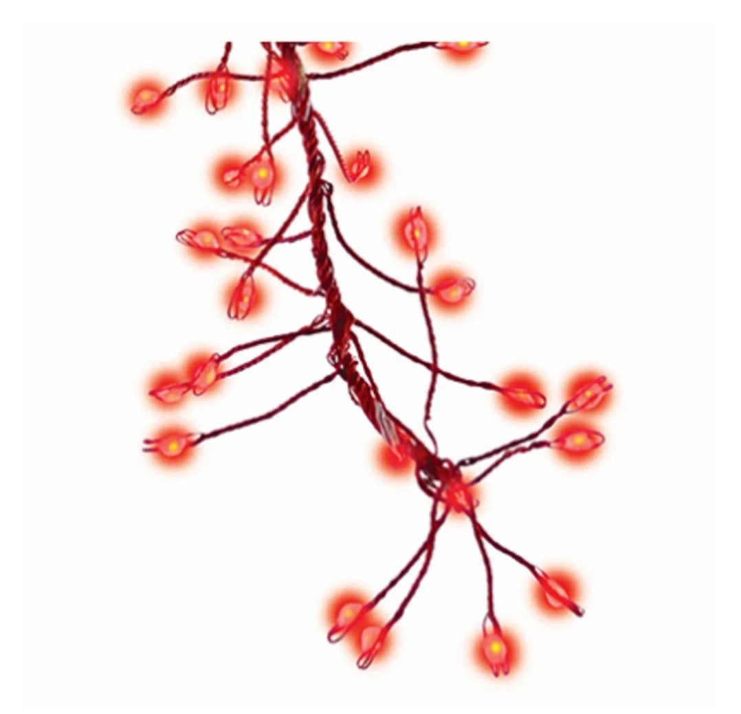Micro Big Seed Cluster Led Light Set, Red Wire, Twinkling, 216 Lights, 6' Length