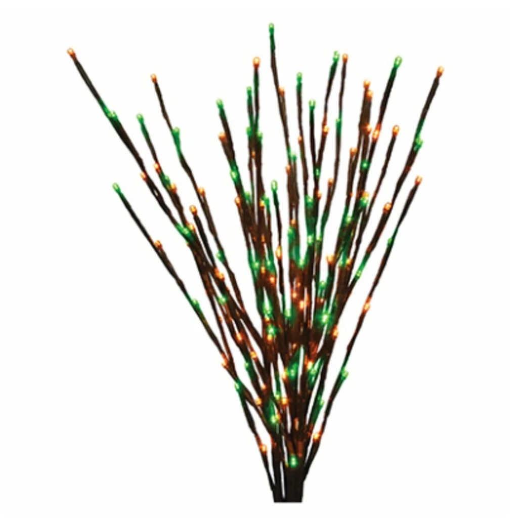 Led Lighted Branches With 140 Orange, Green & Black Lights, 36 Inches Tall