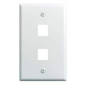 On-q 2-port Keystone Wall Plate, White - Model F3402whv1
