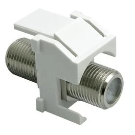 White Recessed Plastic F-type Coax Wall Jack F3481whv1