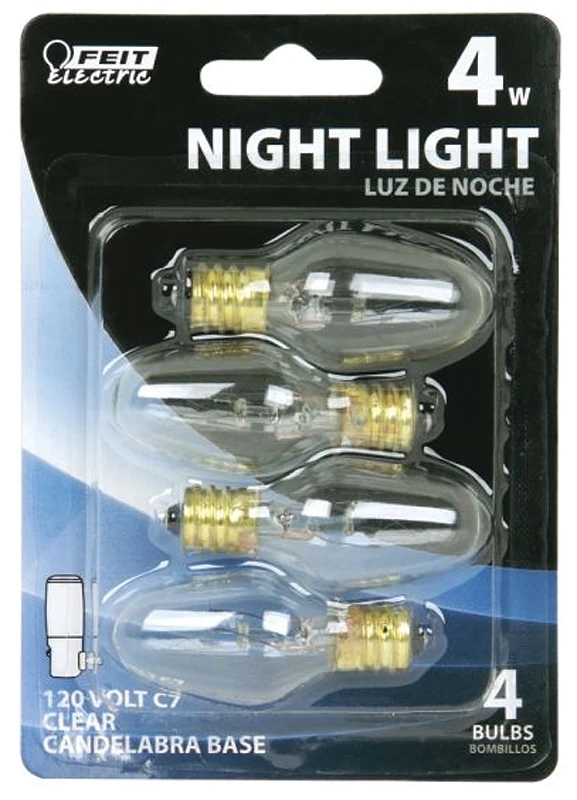 Feit Electric 4-Pack 4-Watt Dimmable Soft White C7 Incandescent Night Light Bulbs