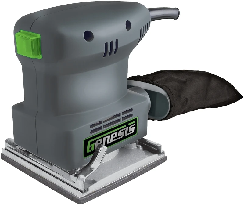 Genesis 1.3 Amp 1/4 Sheet Palm Sander With Dust Collection And Sandpaper Assortment