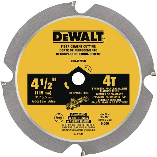 Fiber Cement Cutting Circular Saw Blade, Four Tooth, Four and One-Half Inch Diameter