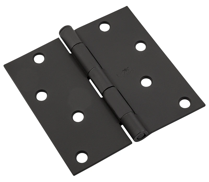 Steel Square Corner Hinge, Black Finish, 4 Inch