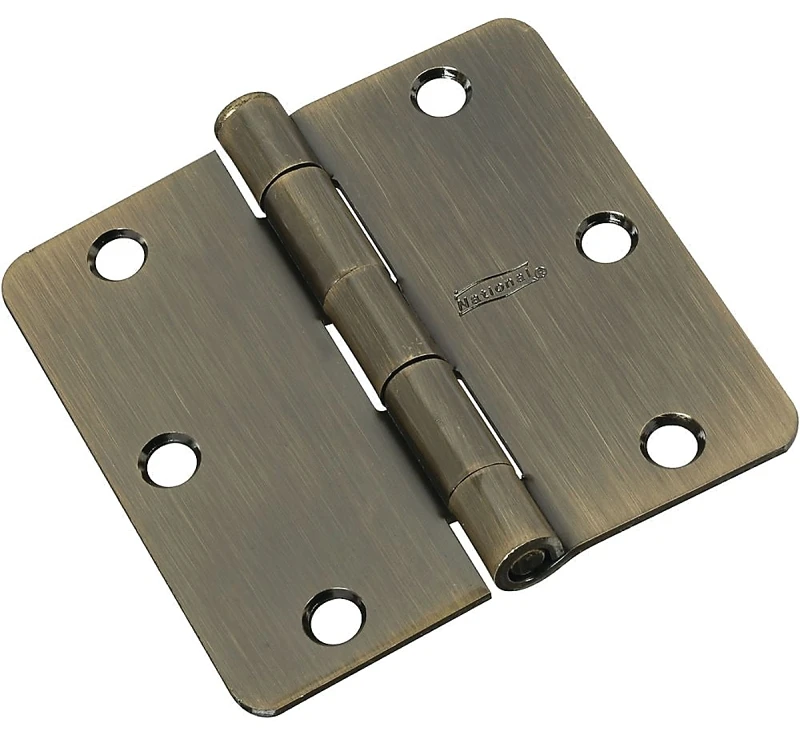 Interior Door Hinge, Antique Brass Finish, 3 Inch, Removable Pin