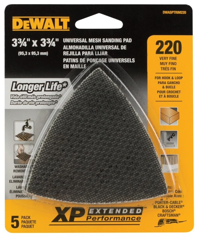 Oscillating Triangular Mesh Sanding Pads 220 Grit 5 Piece Pack