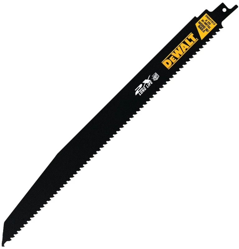 Two Times Long Life Reciprocating Saw Blades for Wood Cutting, 6 Teeth Per Inch, 12 Inch Length, 5 Piece Pack