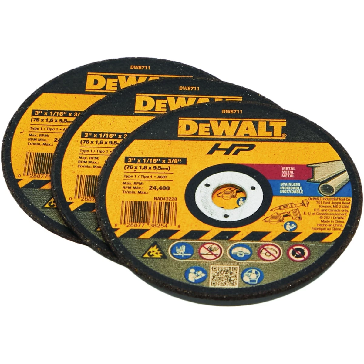 Bonded Cutting Wheel, 3 In., 3-Pk.