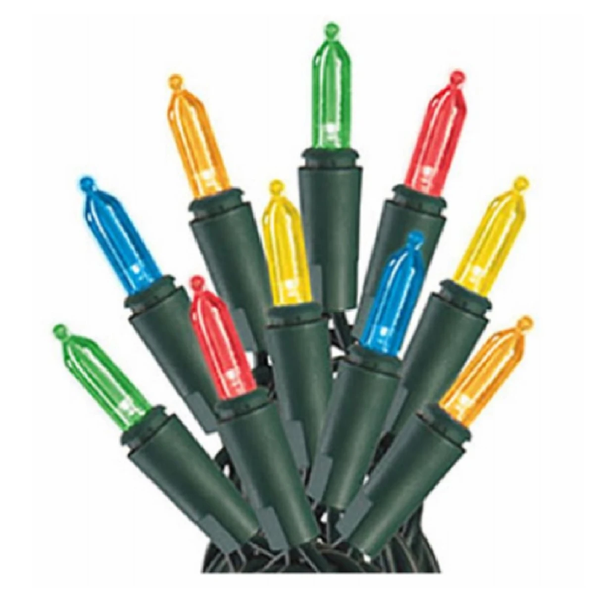 Staylit Mini 100-Light Set, Multi LED, Green Wire
