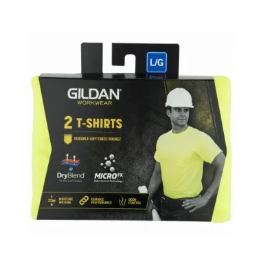 Safety T-Shirts, Medium, Green, 2-Pk.