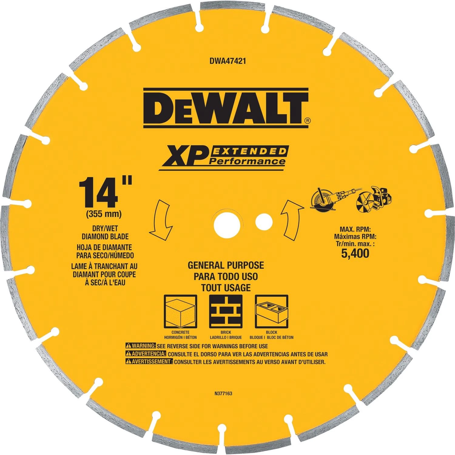 Segmented Diamond Circular Saw Blade, 14 In.