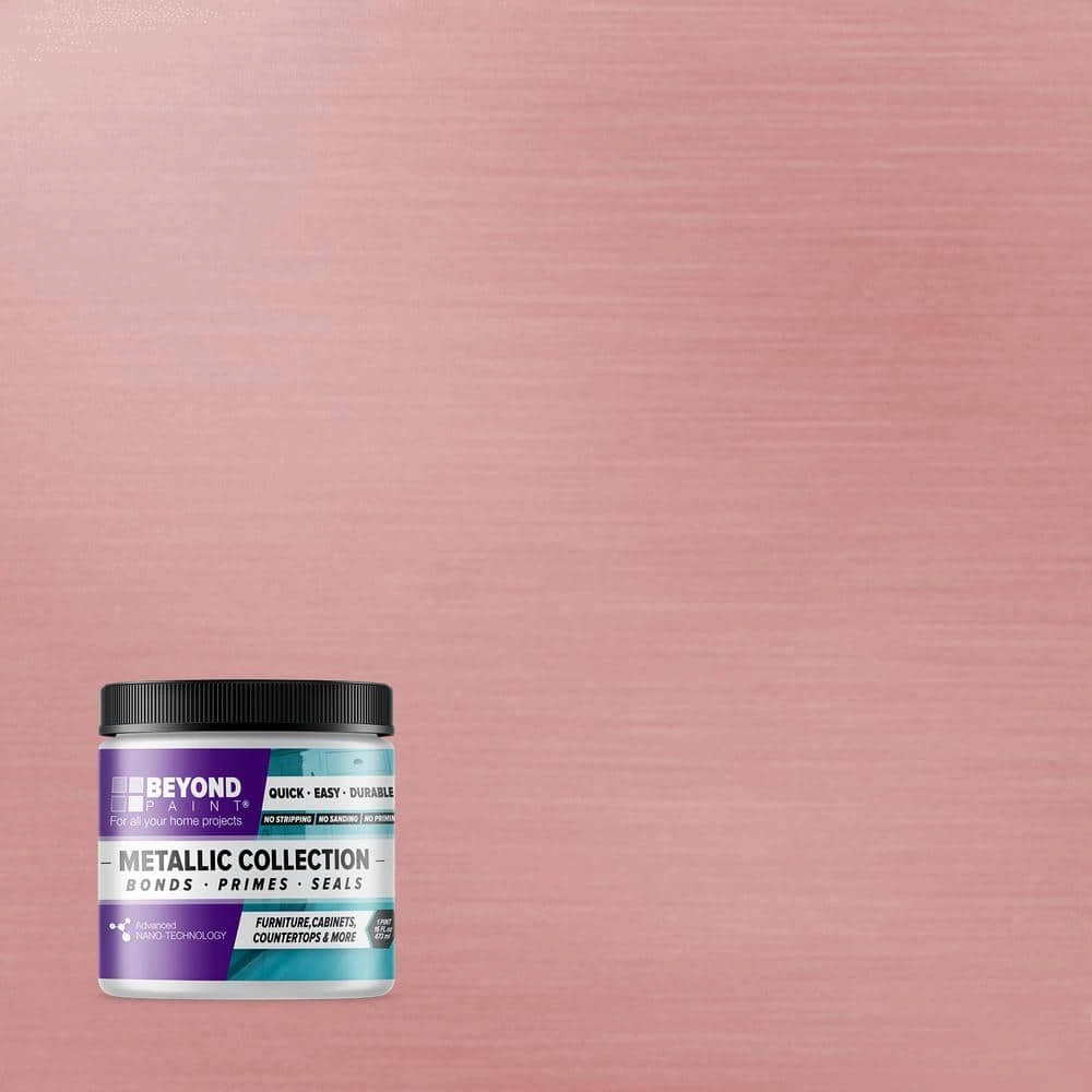 All-in-One Refinishing Paint for Furniture Cabinets Countertops Metallic Rose Gold One Pint