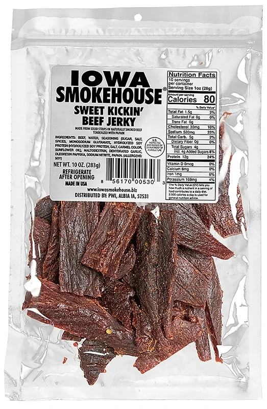 10 Oz. Sweet Kickin' Beef Jerky - High Protein Snack