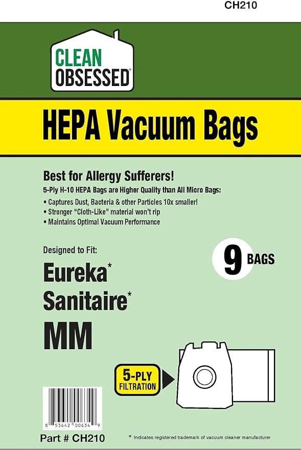 Kenmore & Panasonic Vacuum Cleaner Bags, Type Q, C & C-5 HEPA, 9-Pk.