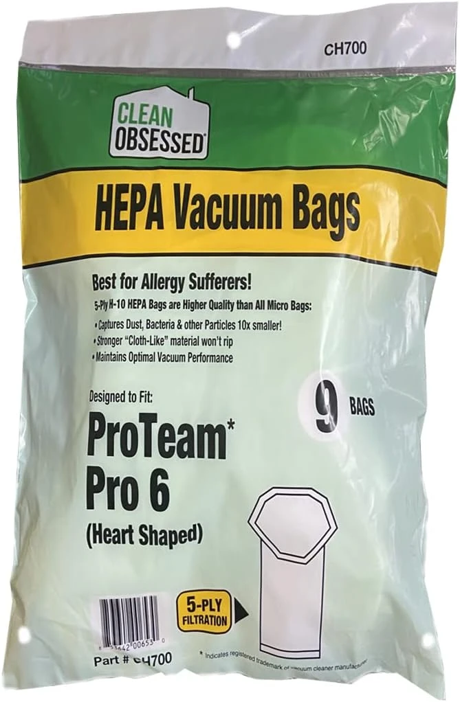 ProTeam Pro 6 Quart HEPA Vacuum Cleaner Bags, 9-Ct.