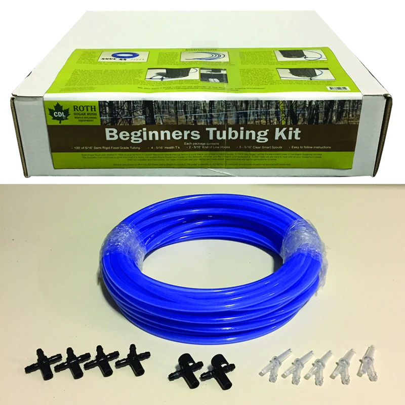 5-tap Maple Sap Beginner Tubing Kit With Food Grade Tubing And Accessories