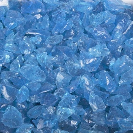 Fire Glass Decorative Turquoise Color Half to Three Quarter Inch Size 12 Pound Bag